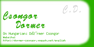 csongor dormer business card